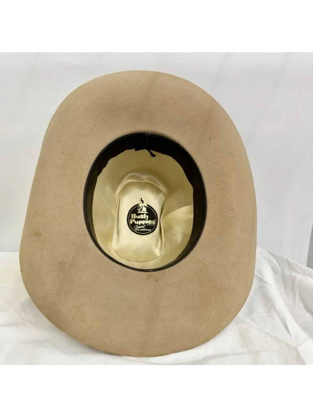 Hush Puppies Men’s Tan Wool Felt Western Cowboy Hat Studded Band Size XL 7 7/8